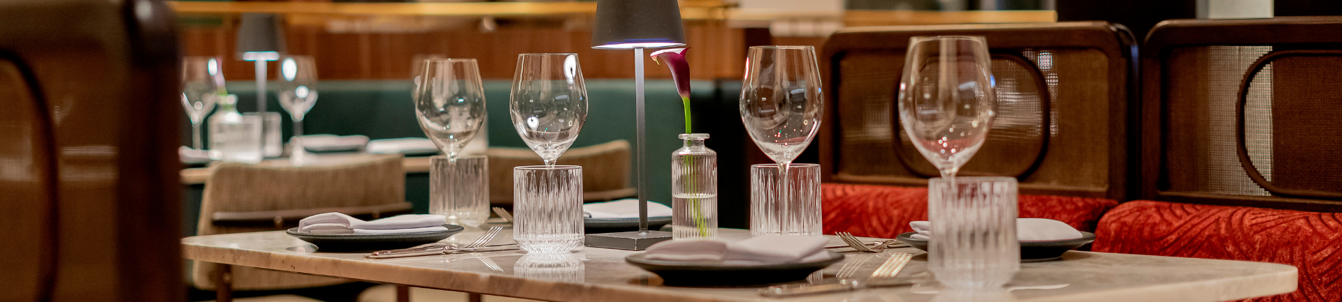 Mesa de taças do restaurante Cittadino Grand Hyatt SP