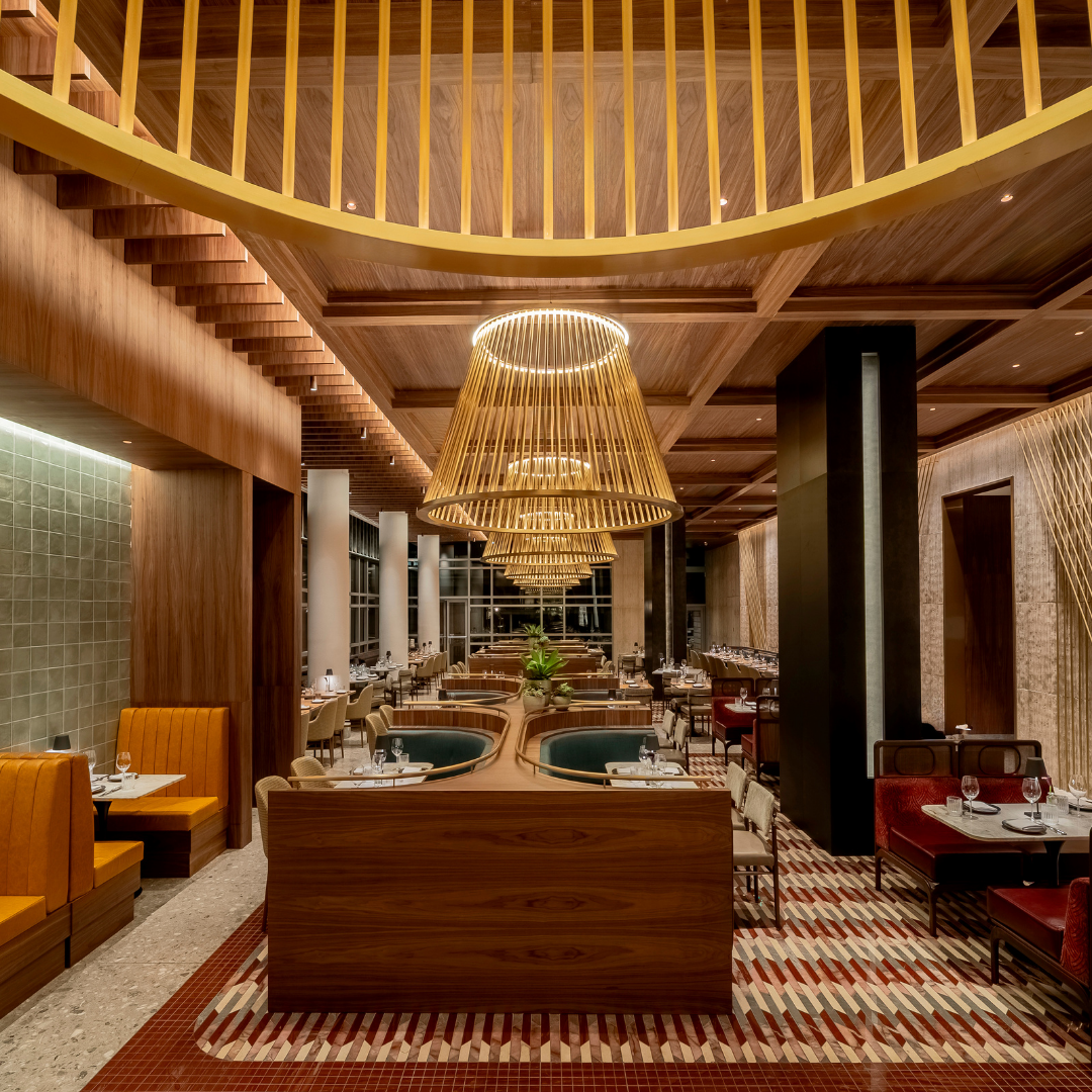 Vista interior aconchegante do restaurante CittadinoGrand Hyatt São Paulo